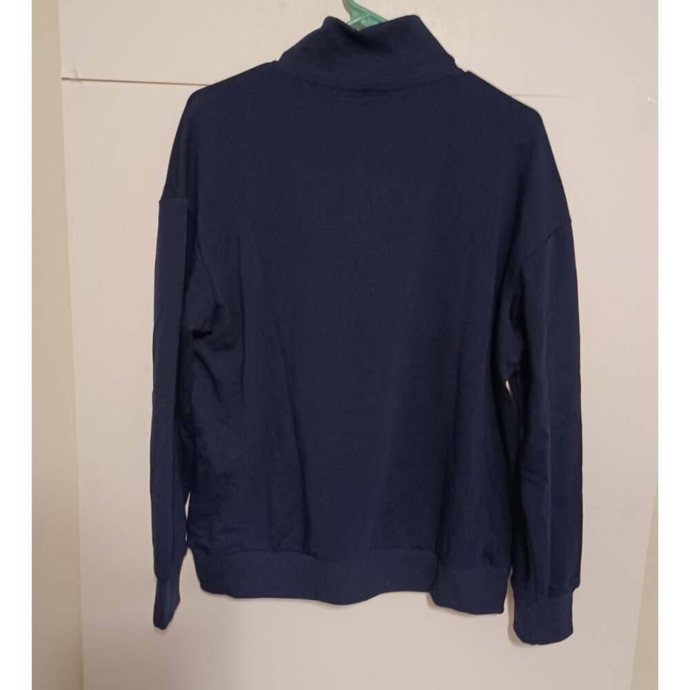 Dressmine Women 1/4 Zip Sweatshirt Top Long Sleeve Mock Neck Blue Size Medium - Picture 6 of 6